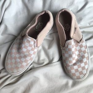Light pink checkered vans